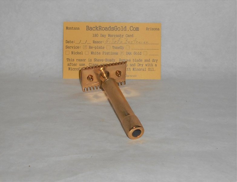 Gillette Bostonian 1921 Three-Piece Razor Refurbished Replated 24 Karat Gold (1).JPG