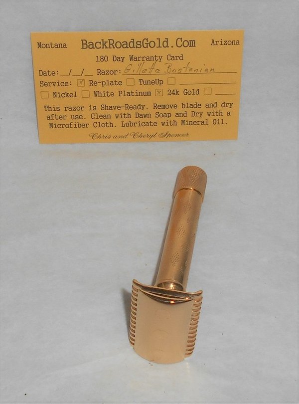 Gillette Bostonian 1921 Three-Piece Razor Refurbished Replated 24 Karat Gold (4).JPG