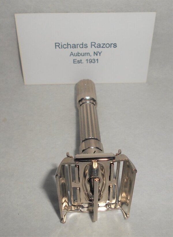 Gillette Fat Boy Razor 1960 TTO Adjustable Refurbished Replated Mirror Nickel E3–BB (44).JPG