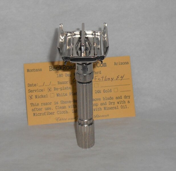 Gillette Fat Boy Razor 1959 Refurbished Replated Mirror Nickel E4–69 (45).JPG