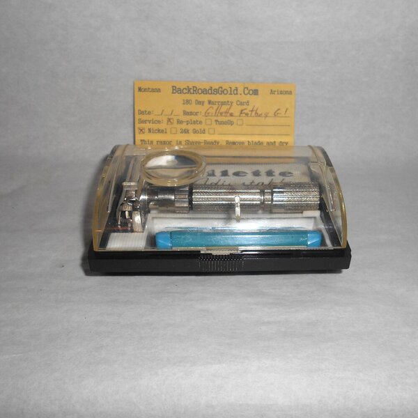 Gillette 1961 Fat Boy Razor W Case Blades Adjustable Replated Mirror Nickel G1–98 (3).JPG