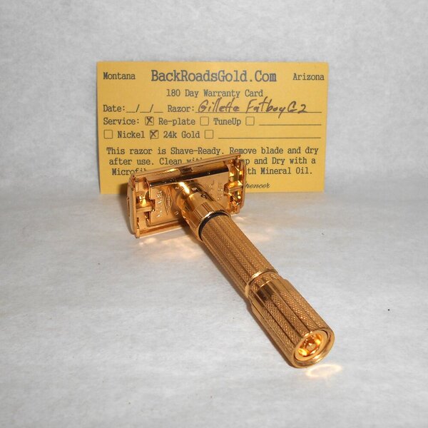 Gillette Fat Boy Razor 1961 TTO Refurbished Replated 24 Karat Gold G2–19 (19).JPG