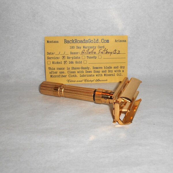 Gillette Fat Boy Razor 1961 TTO Refurbished Replated 24 Karat Gold G2–19 (34).JPG